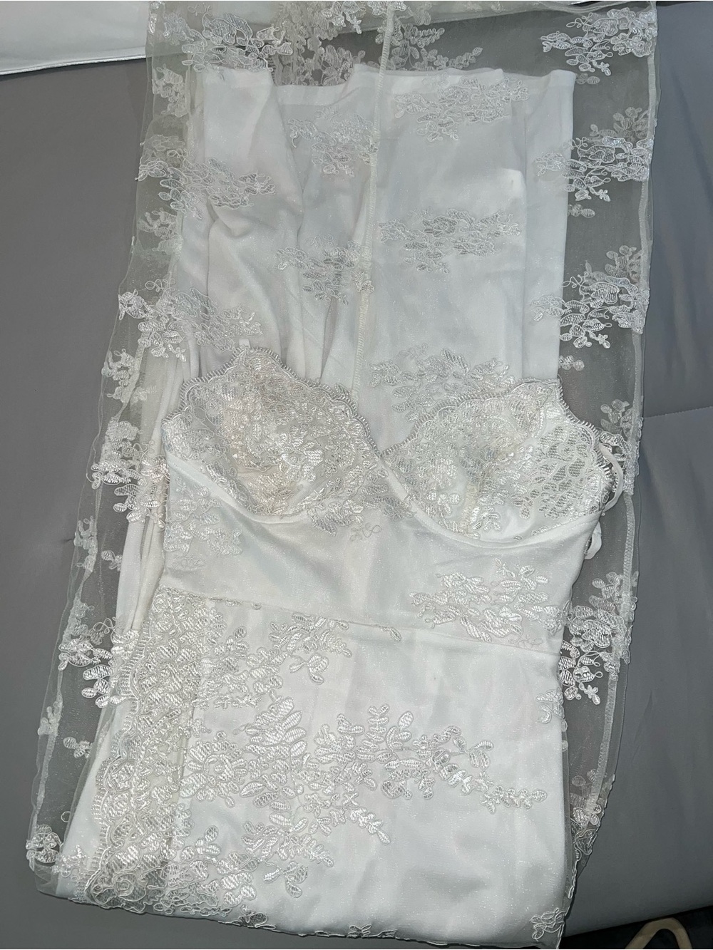 Fashion Nova White Lace Maxi Dress